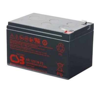 CSB HR1251W F2 12V 12Ah 34W Sealed Lead Acid Replacement UPS Battery